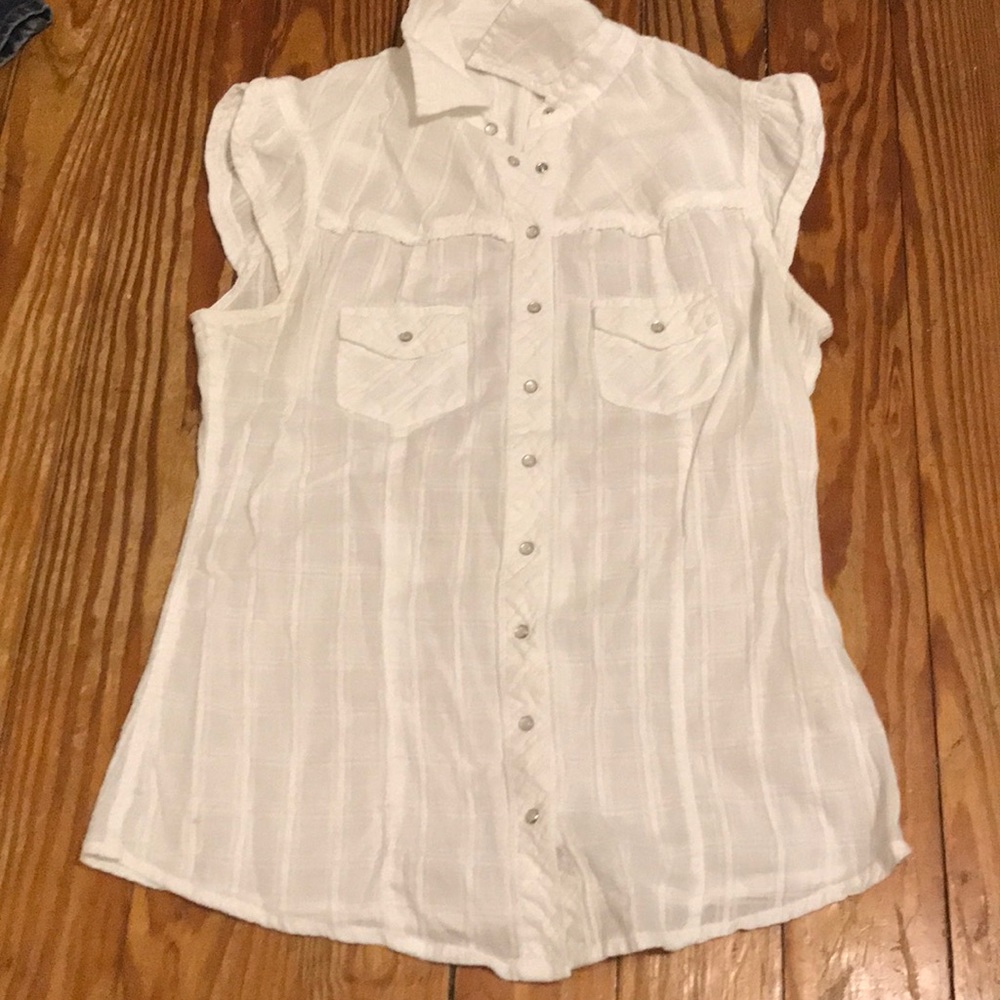 A cute white button up